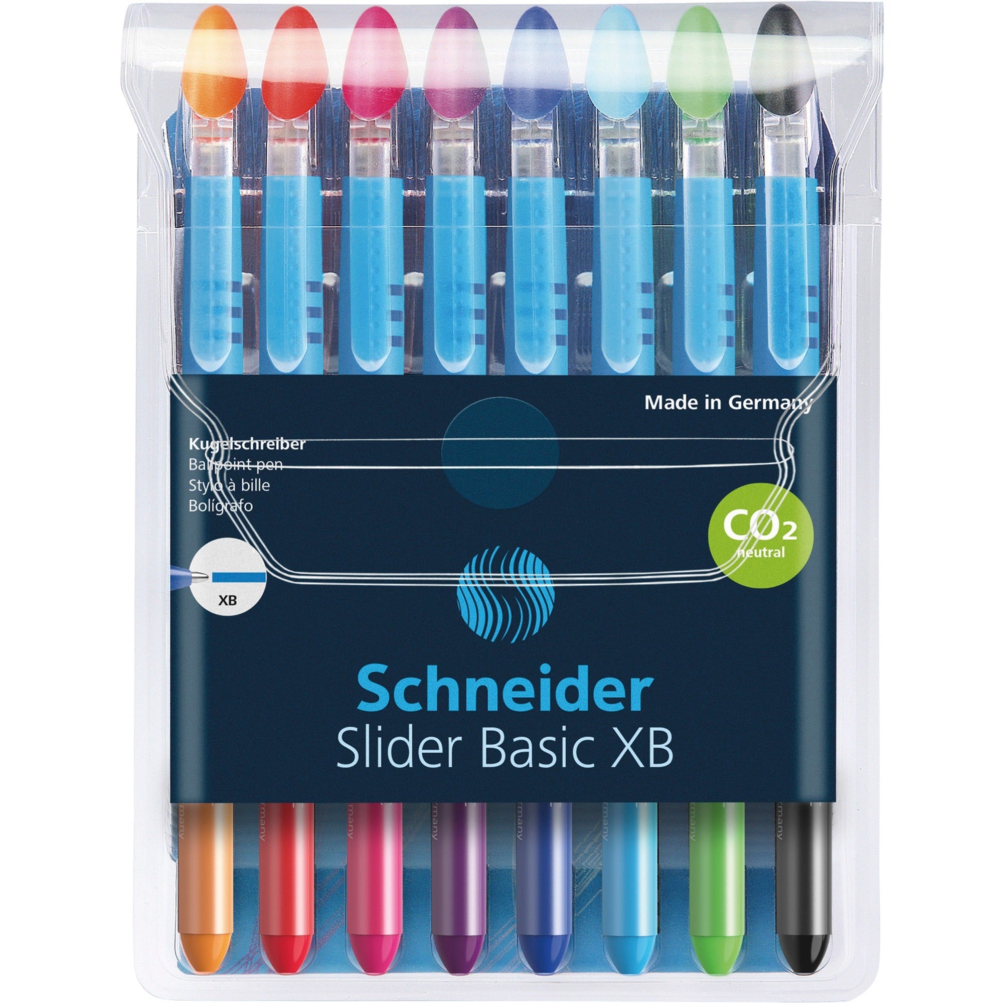 Slider Basic Ballpoint Pen, Stick, Extra-Bold 1.4 mm, Assorted Ink and Barrel Colors, 8/Pack