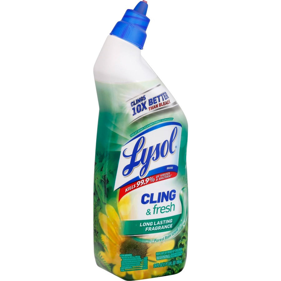 Lysol Toilet Bowl Cleaner - 24 oz (1.50 lb) - Forest Rain ScentSqueeze Bottle - 1 Each - Disinfectant - Blue