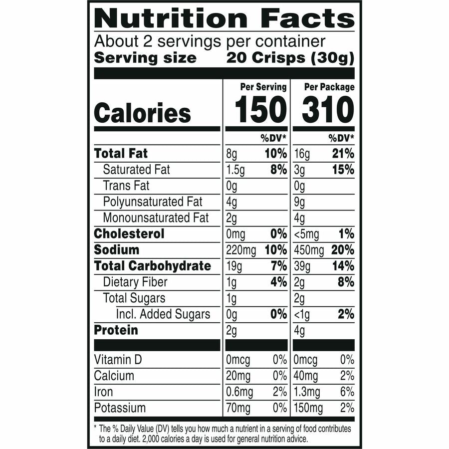 Cheez-it Snap'd Crackers, Cheddar Sour Cream and Onion, 2.2 oz Pouch, 6/Pack
