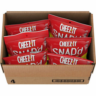 Cheez-it Snap'd Crackers, Double Cheese, 2.2 oz Pouch, 6/Pack