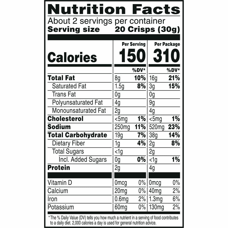 Cheez-it Snap'd Crackers, Double Cheese, 2.2 oz Pouch, 6/Pack