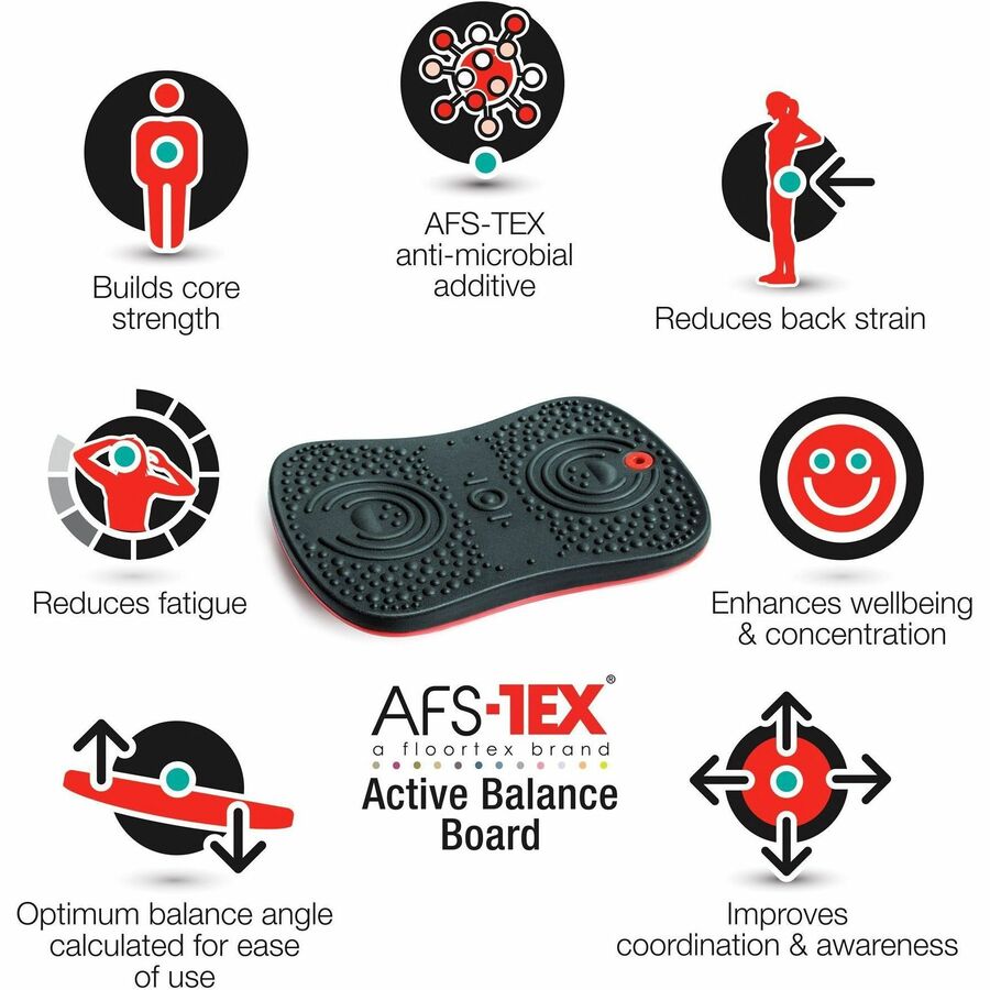 AFS-TEX Active Balance Board, 14w x 20d x 2.5h, Black