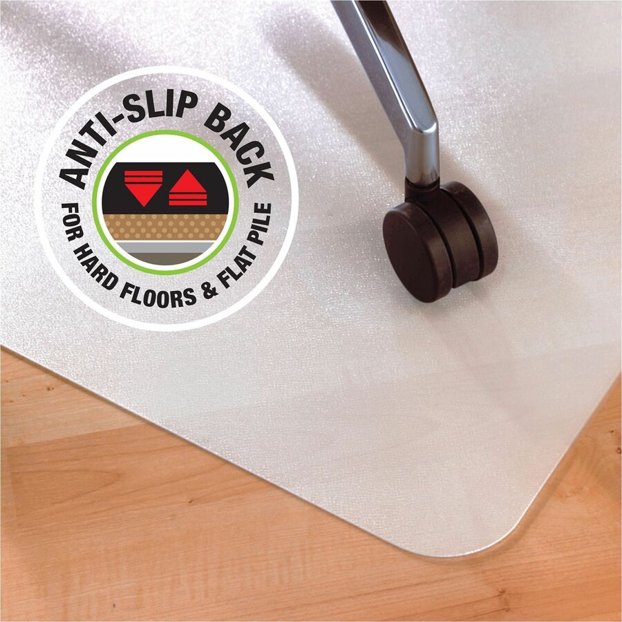 Cleartex Polypropylene Rectangular Anti-Slip Foldable Chair Mat for Hard Floors - 46" x 57" - Translucent Rectangular Polypropylene Anti-Slip Chair Mat For Hard Floors - 57" L x 46" W x 0.07" D
