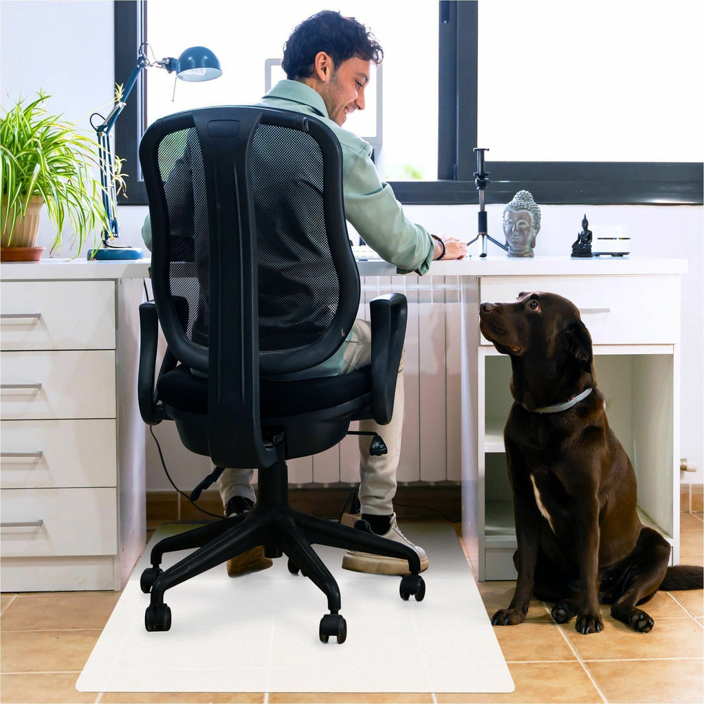 Cleartex Polypropylene Rectangular Anti-Slip Foldable Chair Mat for Hard Floors - 46" x 57" - Translucent Rectangular Polypropylene Anti-Slip Chair Mat For Hard Floors - 57" L x 46" W x 0.07" D