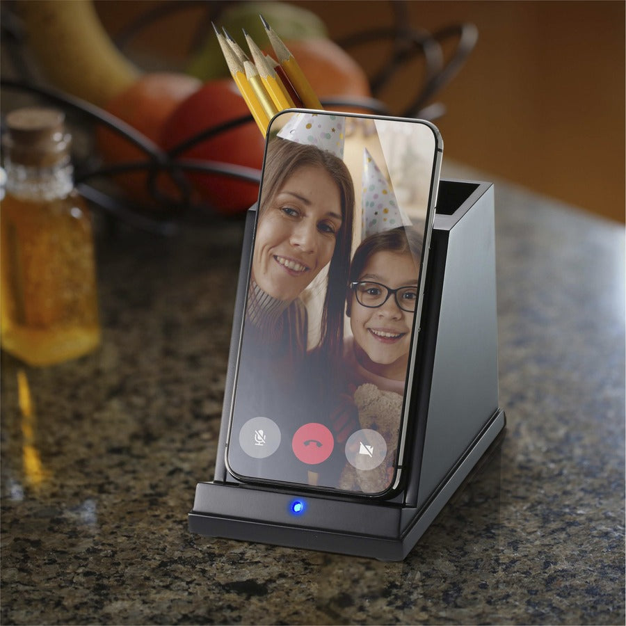 Victor CS100 Wireless Phone Charger with Pencil Cup - 1 Each - Input connectors: USB