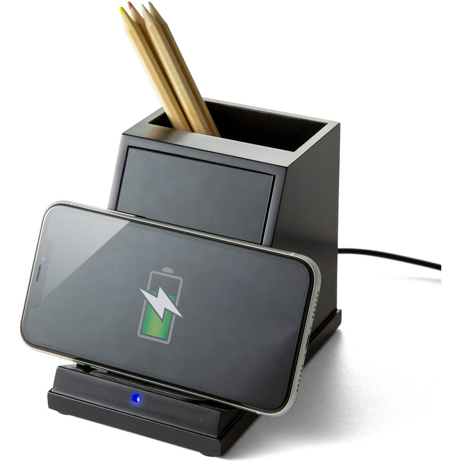 Victor CS100 Wireless Phone Charger with Pencil Cup - 1 Each - Input connectors: USB