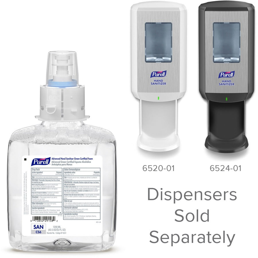 PURELL Hand Sanitizer Foam Refill - Fragrance-free Scent - 40.6 fl oz (1200 mL) - Pump Bottle Dispenser - Kill Germs - Hand, Healthcare - Moisturizing - Hygienic, Bio-based, Dye-free - 2 / Carton