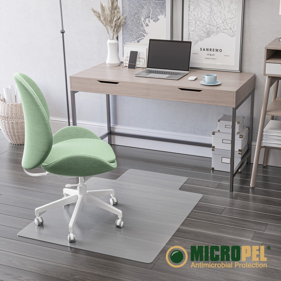 EconoMat Antimicrobial Chair Mat, Lipped, 36 x 48, Clear, Ships in 4-6 Business Days