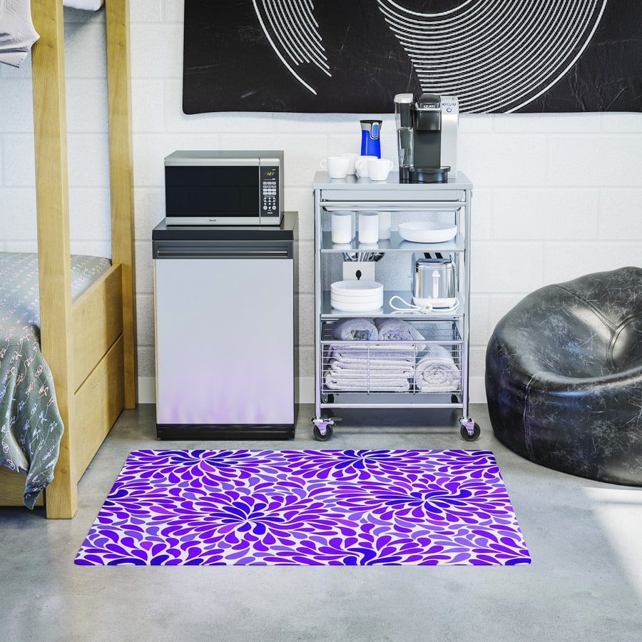 Deflecto FashionMat Purple Rain Chair Mat - Home, Office, Classroom, Hard Floor, Pile Carpet, Dorm Room - 40" Length x 35" Width x 0.050" Thickness - Rectangular - Purple Rain - Vinyl - Multicolor - 1 / Carton