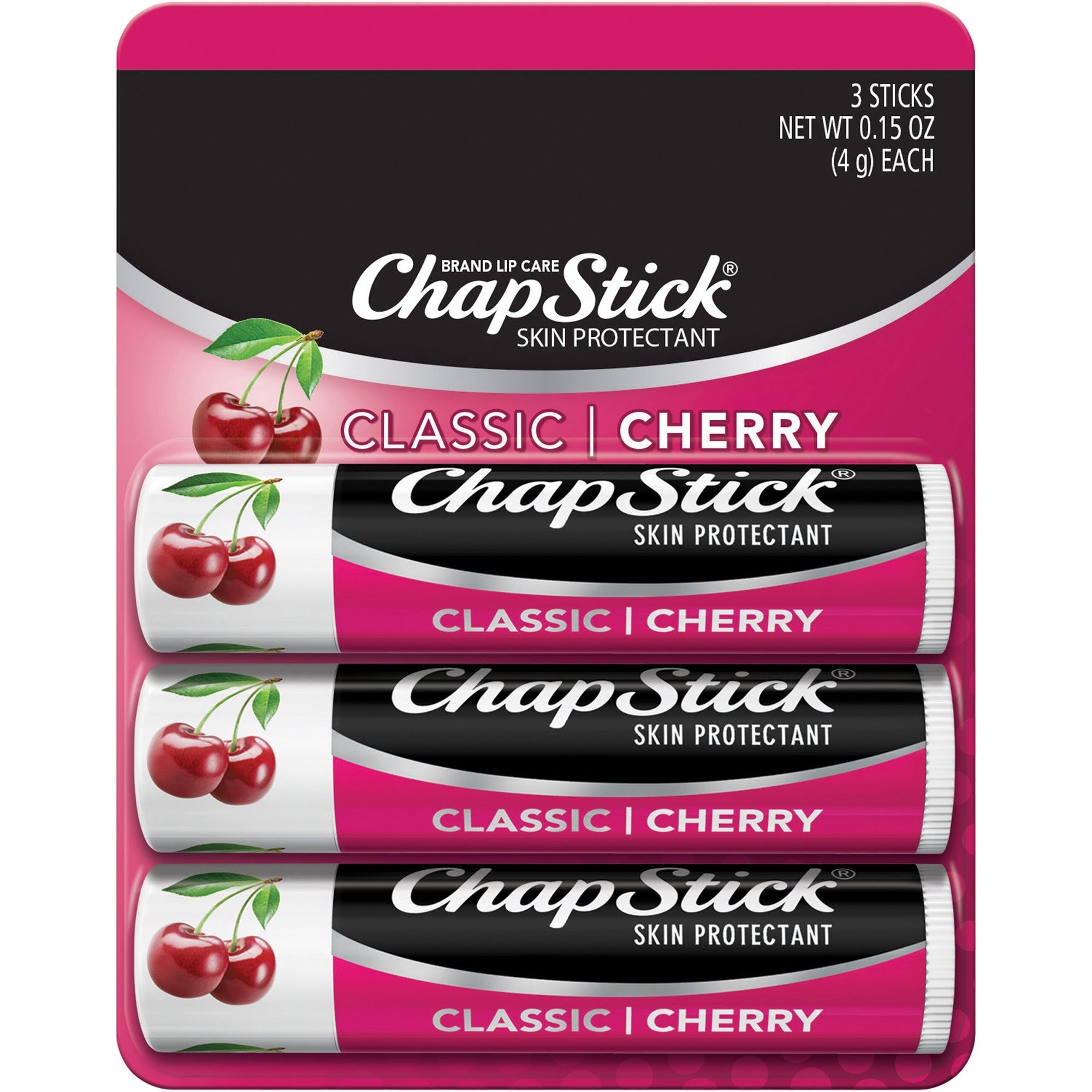 ChapStick Classic Cherry Lip Balm - 0.15 oz (4.3 g) - Cherry - Applicable on Lip - Skin - Portable - 1 Each - 1