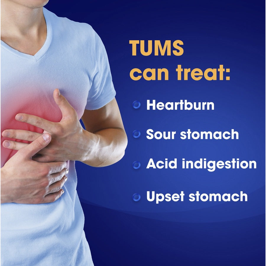TUMS Chewy Bites Chewable Antacid Tablets - For Acid Indigestion, Heartburn, Sour Stomach, Upset Stomach - Assorted Berries - 1 EachBottle