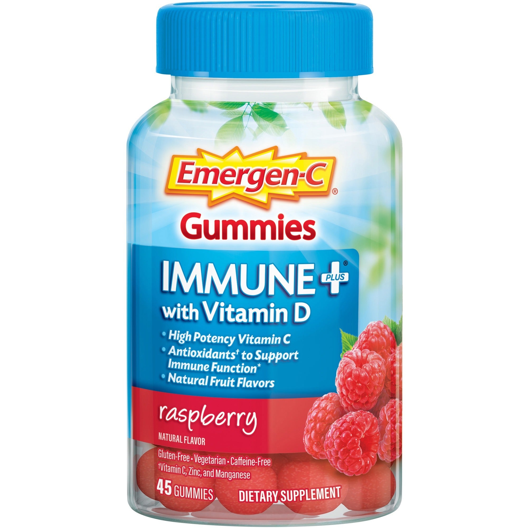 Emergen-C Immune+ Raspberry Gummies - For Immune Support - Raspberry - 1 Each - 45 Per Bottle - 1