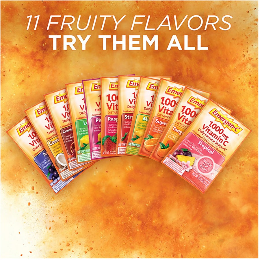 Emergen-C Strawberry-Kiwi Vitamin C Drink Mix - For Immune Support - Strawberry Kiwi - 1 Each - 30 Per Box