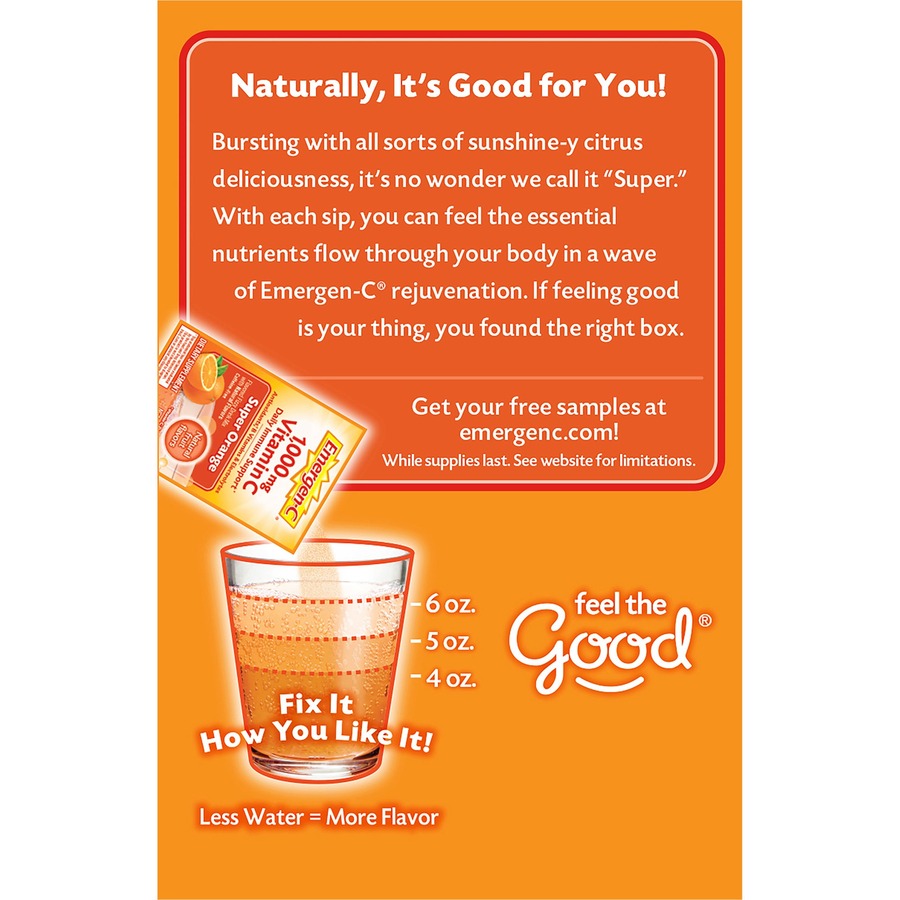 Emergen-C Super Orange Vitamin C Drink Mix - For Immune Support - Super Orange - 1 Each - 30 Per Box