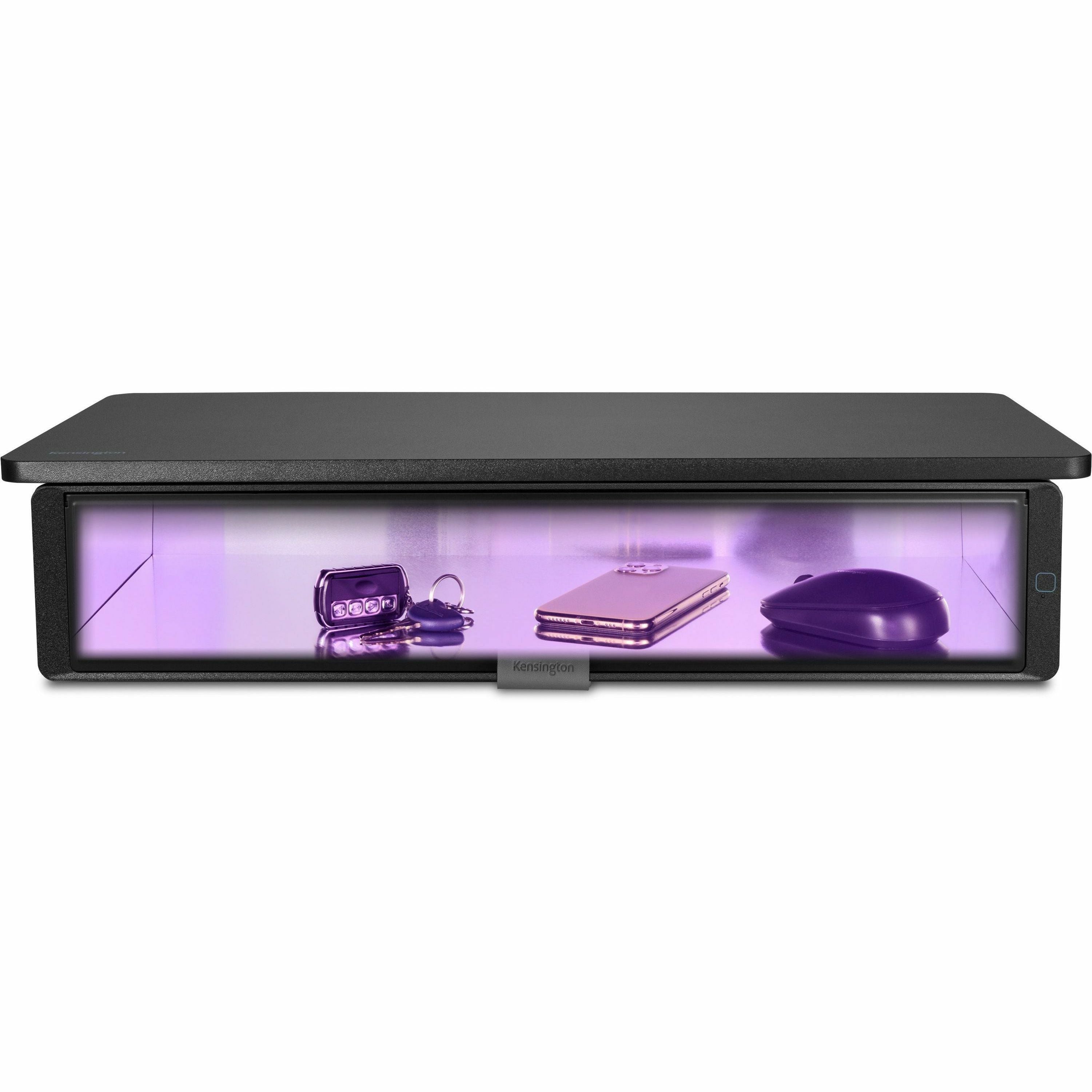 Kensington UVStand Monitor Stand with UVC Sanitization Compartment - Black - 2