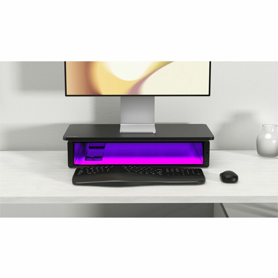 Kensington UVStand Monitor Stand with UVC Sanitization Compartment - Black - 7