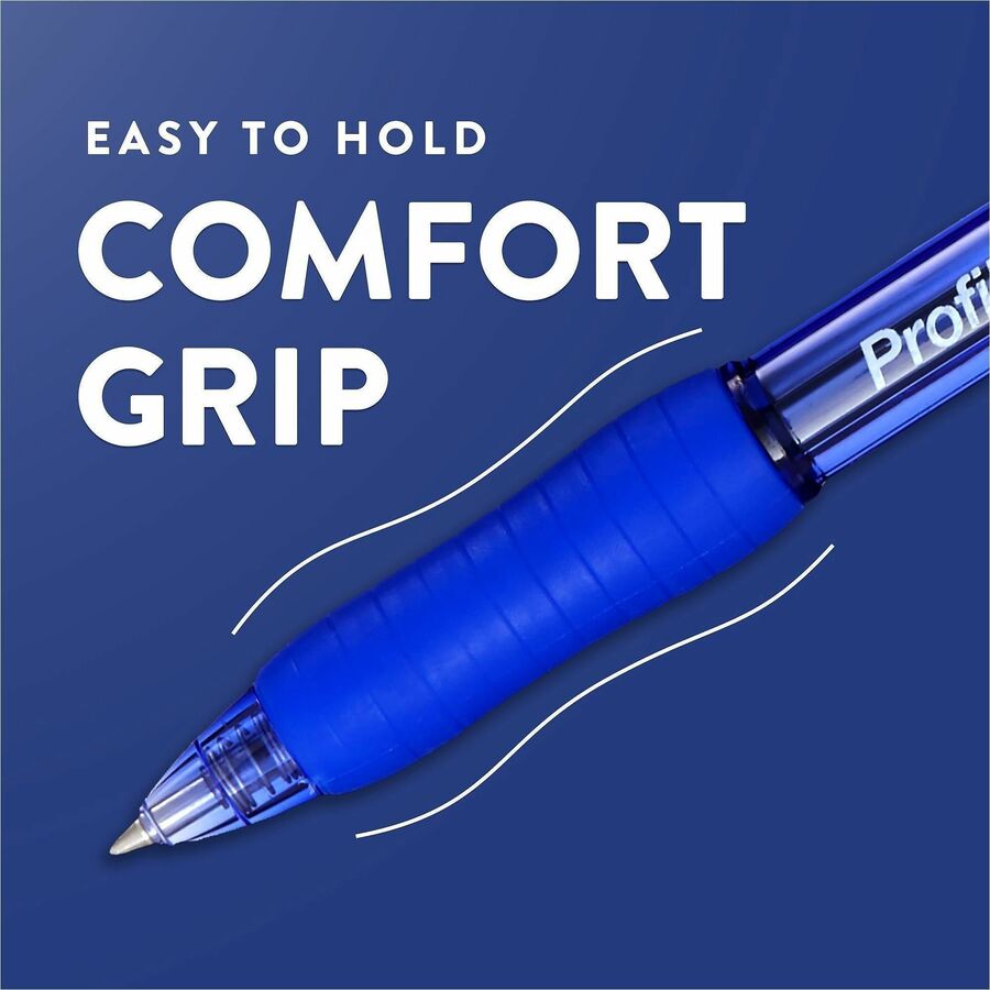 Profile Gel Pen, Retractable, Fine 0.5 mm, Blue Ink, Translucent Blue Barrel, Dozen