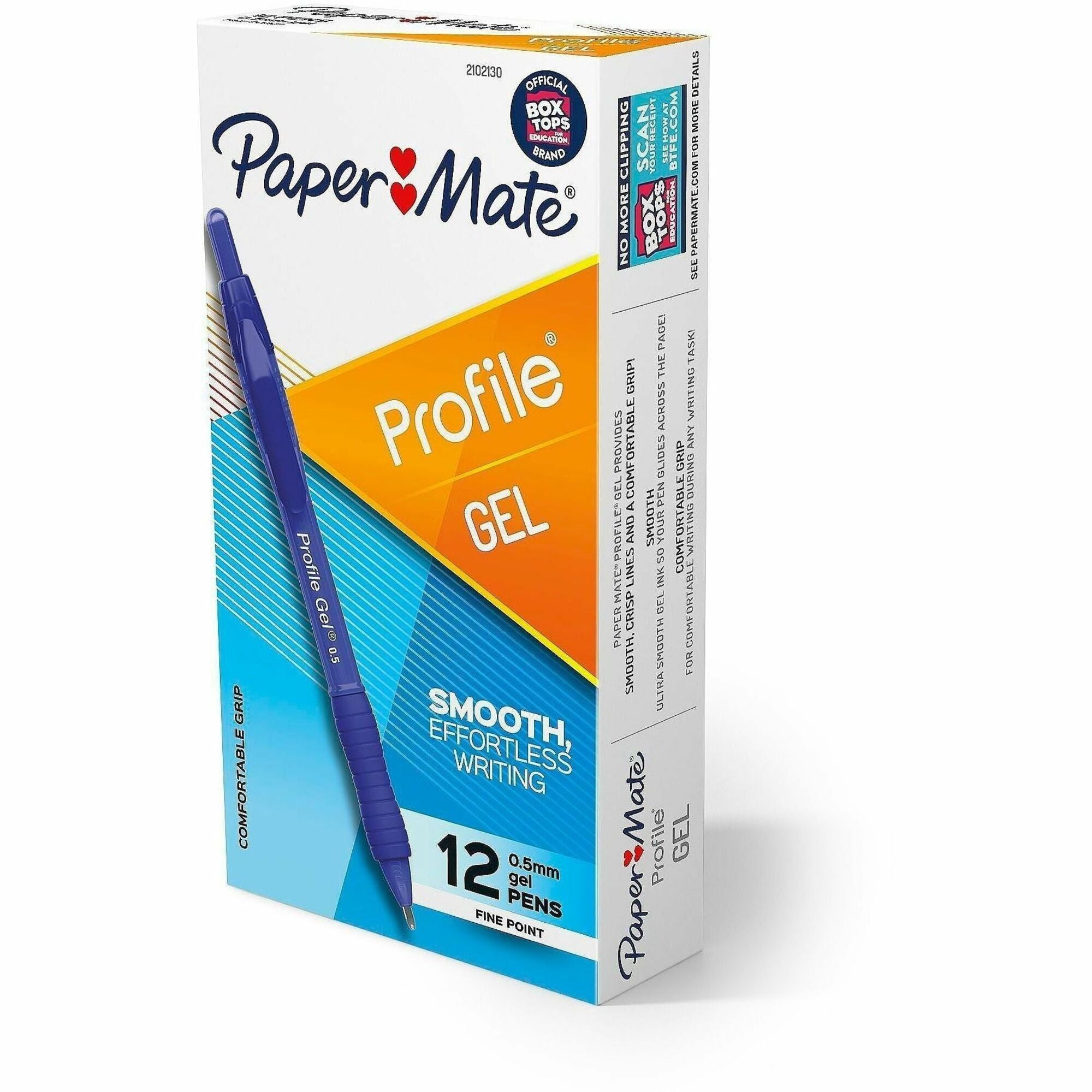 Profile Gel Pen, Retractable, Fine 0.5 mm, Blue Ink, Translucent Blue Barrel, Dozen