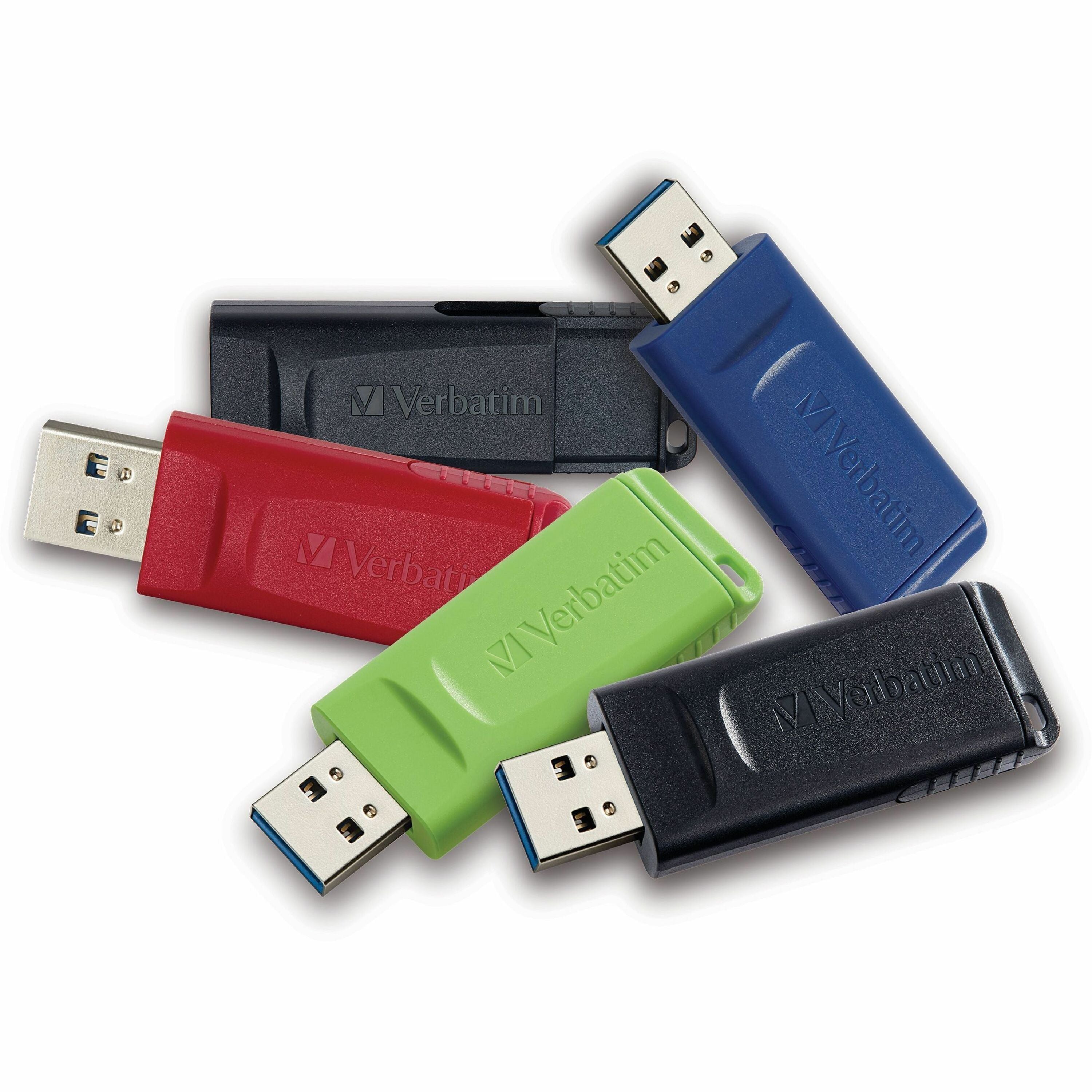 32GB Store 'n' Go USB Flash Drive - 5pk - Assorted - 32GB - 5pk - Assorted