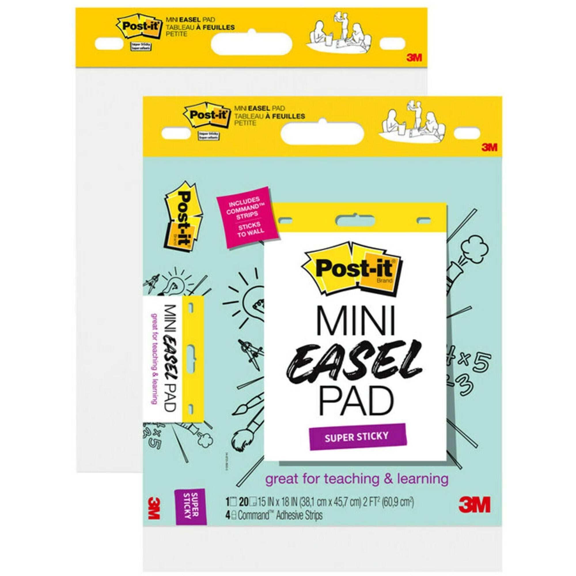 post-it-post-it-super-sticky-mini-easel-pad-1-subjects-20-sheets-stapled-portable-self-stick-bleed-resistant-sturdy-back-built-in-carry-handle-2-pack_mmm577ss2pk - 1