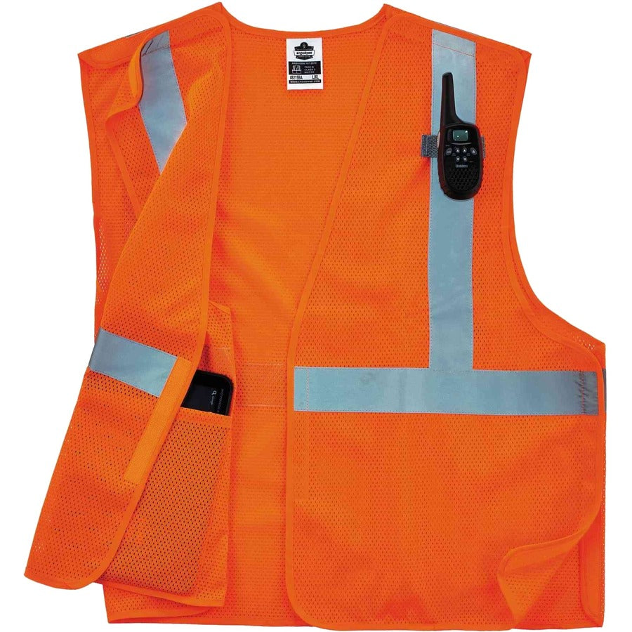 GloWear 8215BA Type R Class 2 Econo Breakaway Mesh Vest, 4X-Large to 5X-Large, Orange, Ships in 1-3 Business Days