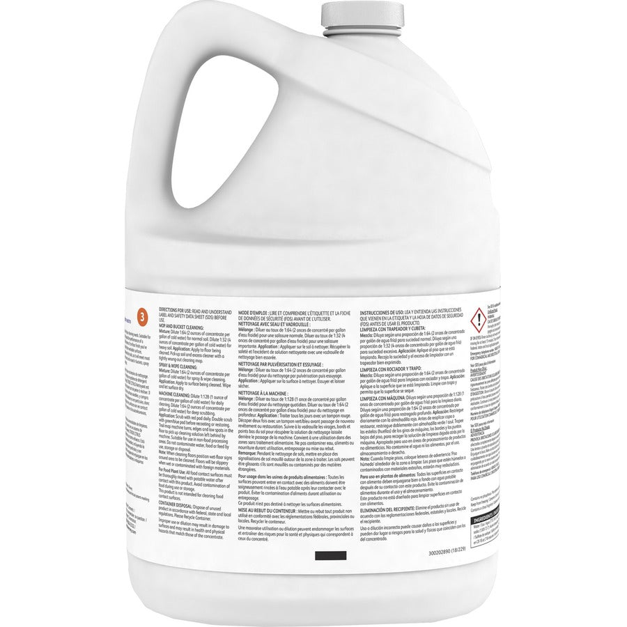 Diversey Stride Citrus Neutral Cleaner - Concentrate - 128 fl oz (4 quart) - Citrus Scent - 4 / Carton - pH Neutral, Non Alkaline, Low Foaming, Rinse-free, Film-free, Kosher - Orange
