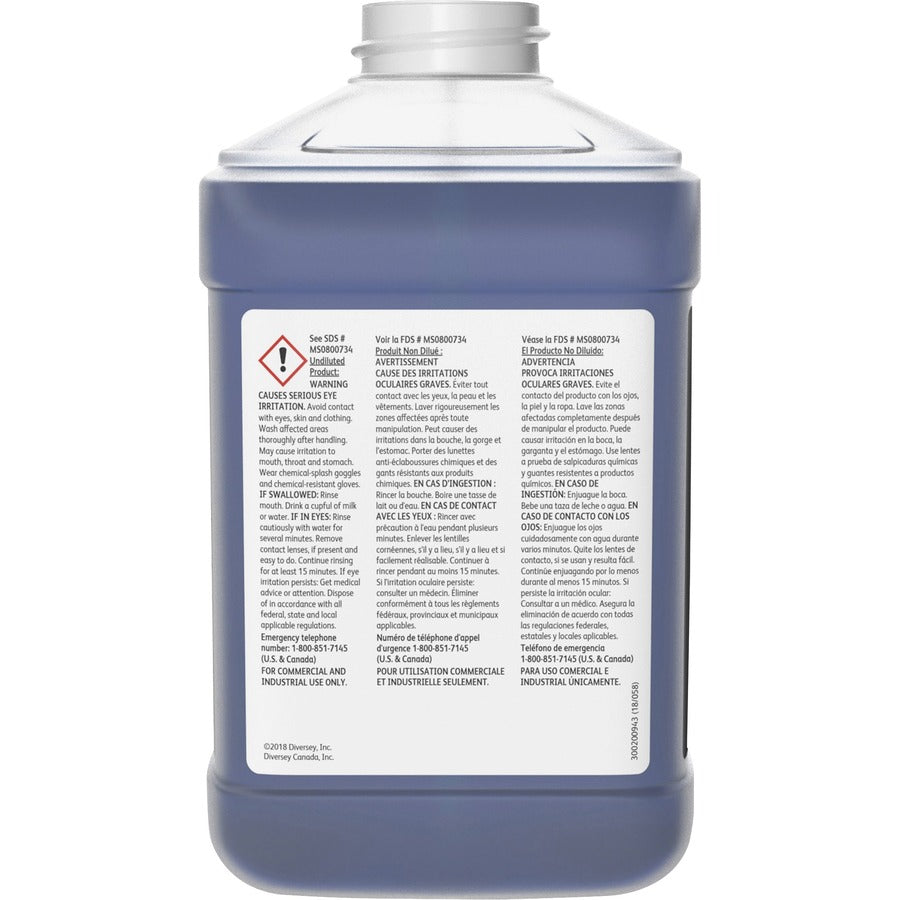 Diversey Glance HC Glass/MultiSurface Cleaner - Concentrate - 84.5 fl oz (2.6 quart) - Ammonia ScentBottle - 2 / Carton - Non-streaking, Quick Drying, Streak-free - Blue