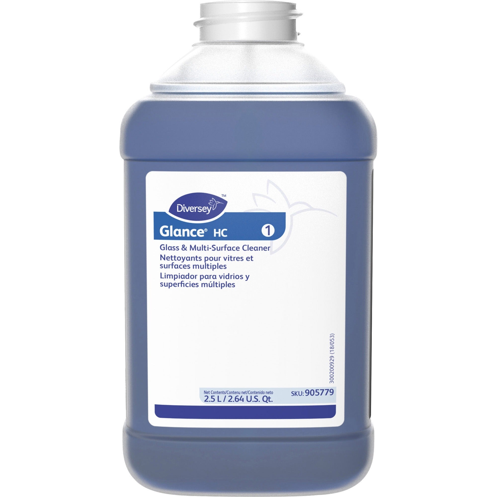 diversey-glance-hc-glass-multisurface-cleaner-concentrate-845-fl-oz-26-quart-ammonia-scentbottle-2-carton-non-streaking-quick-drying-streak-free-blue_dvo905779ct - 2