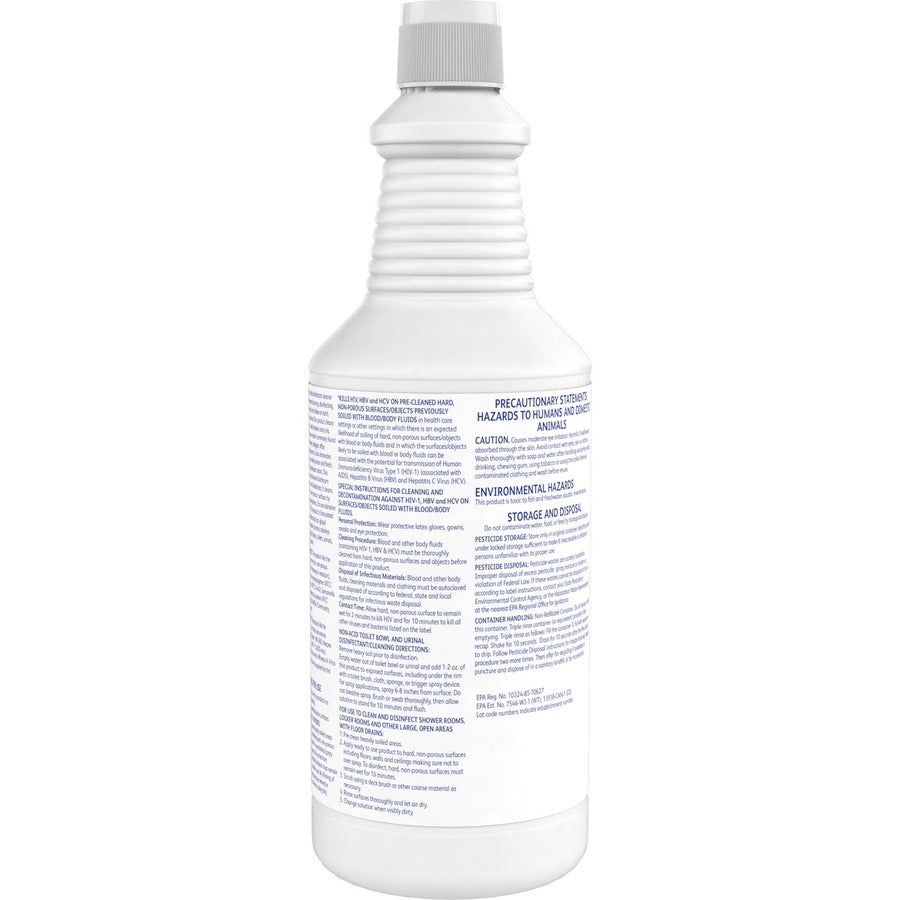 Diversey Crew Non-Acid Disinfectant Cleaner - Ready-To-Use - 32 fl oz (1 quart) - Fresh Scent - 12 / Carton - Non-abrasive, Deodorize - Blue
