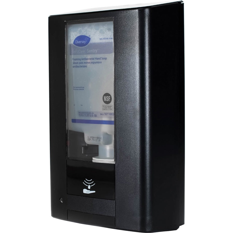 diversey-intellicare-hybrid-dispenser-automatic-manual-137-quart-capacity-durable-lockable-site-window-tamper-resistant-scratch-resistant-uv-resistant-refillable-black-2-carton_dvod6205550ct - 2