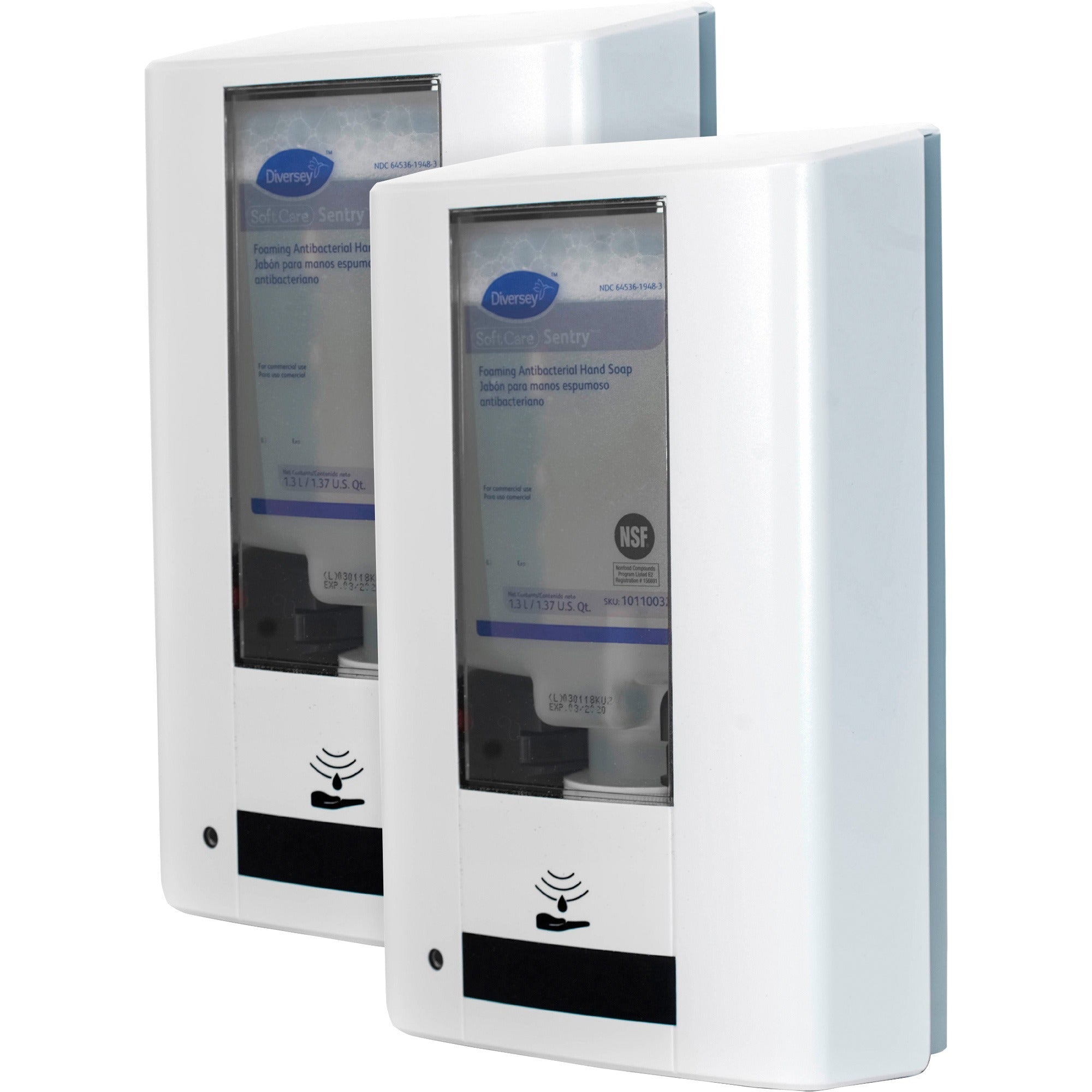 diversey-intellicare-hybrid-dispenser-automatic-manual-137-quart-capacity-durable-lockable-site-window-tamper-resistant-scratch-resistant-uv-resistant-refillable-white-2-carton_dvod6205568ct - 1
