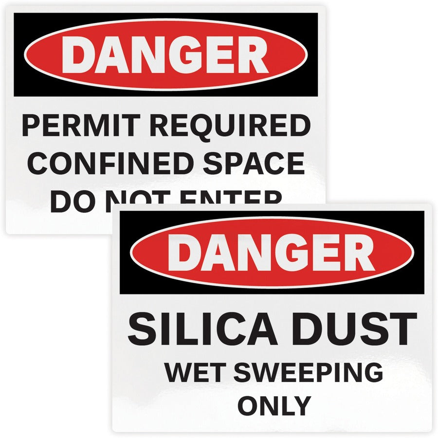 Avery Danger Header Printable Outdoor Vinyl Signs - Waterproof - "DANGER" - 7" Width x 10" Length - Permanent Adhesive - Rectangle - Laser - White - Vinyl - 1 / Sheet - 15 Total Sheets - 15 Total Label(s) - 15 Label - Print-to-the Edge, Permanen