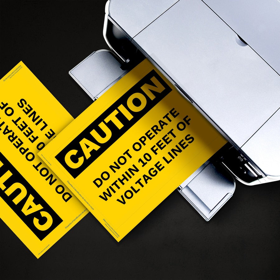 Avery Adhesive Printable Vinyl Signs - Waterproof - 5" Width x 7" Length - Permanent Adhesive - Rectangle - Laser - Yellow - Vinyl - 1 / Sheet - 15 Total Sheets - 15 Total Label(s) - 15 Label - Print-to-the Edge, Permanent Adhesive, Customizable