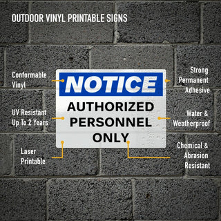 Avery Adhesive Printable Vinyl Signs - Waterproof - 5" Width x 7" Length - Permanent Adhesive - Rectangle - Laser - White - Vinyl - 1 / Sheet - 25 Total Sheets - 25 Total Label(s) - 25 Label - Print-to-the Edge, Permanent Adhesive, Customizable,