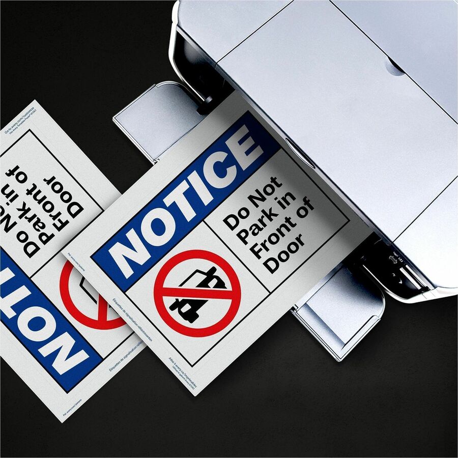 Avery Reflective Sign Labels - 7" Width x 10" Length - Permanent Adhesive - Rectangle - Laser - Silver - Film - 1 / Sheet - 10 Total Sheets - 10 Total Label(s) - 10 Label - Water Resistant