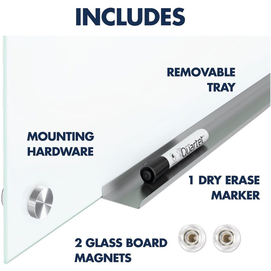 Brilliance Glass Dry-Erase Boards, 48 x 48, White Surface