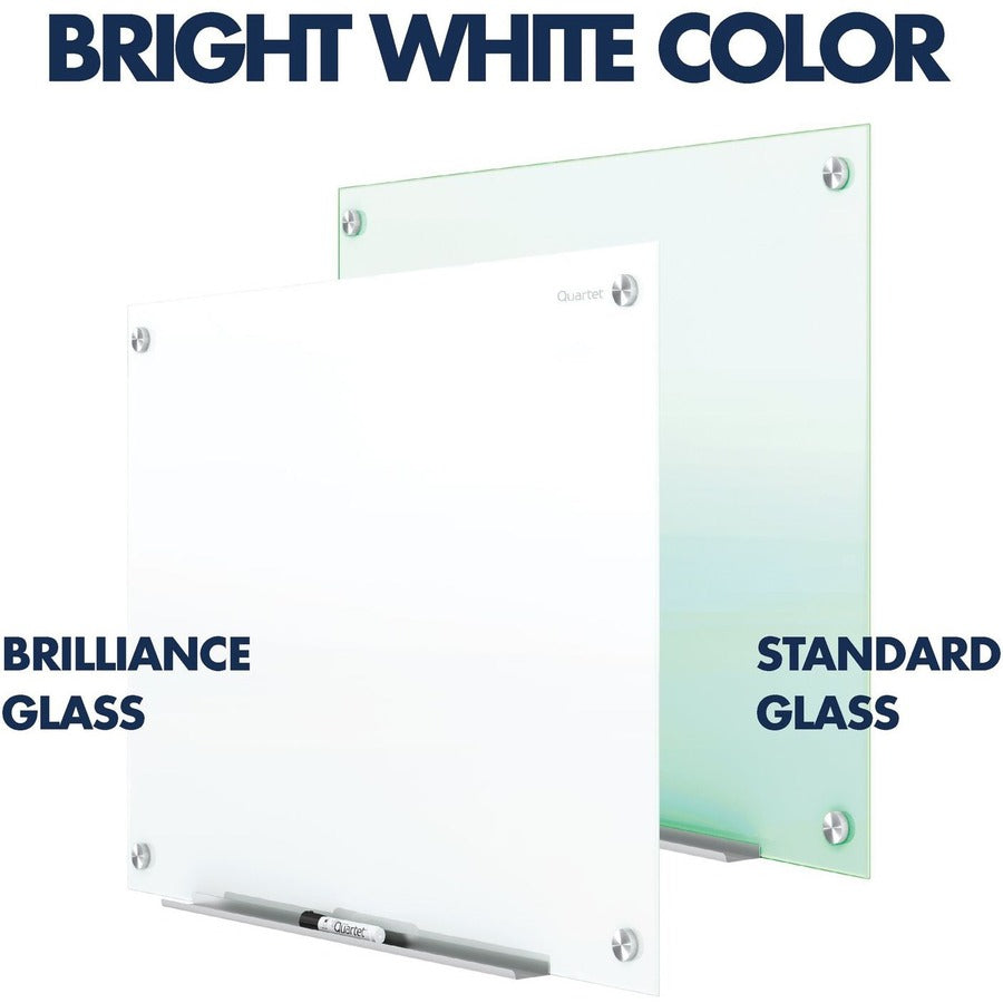 Brilliance Glass Dry-Erase Boards, 48 x 48, White Surface