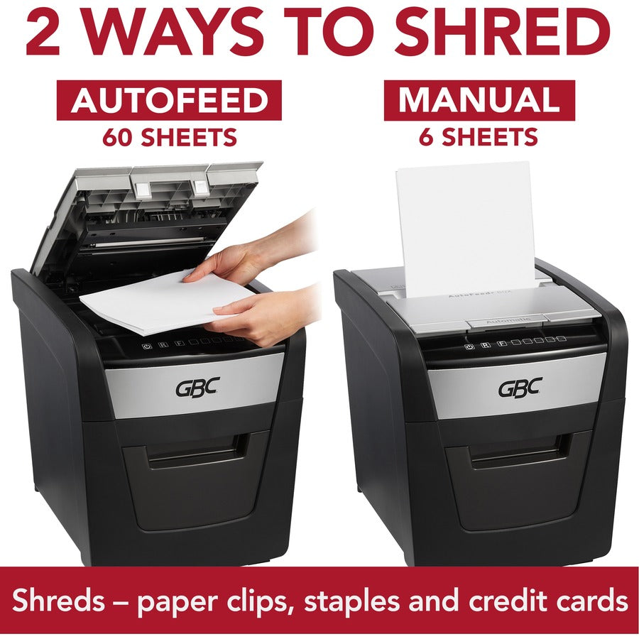 AutoFeed+ 60X Super Cross-Cut Home Shredder, 60 Auto/6 Manual Sheet Capacity
