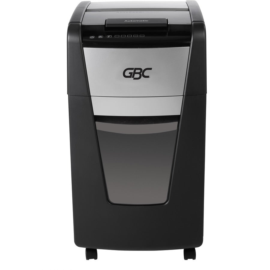 GBC AutoFeed+ Small Office Shredder, 230M, Micro-Cut, 230 Sheets - Continuous Shredder - Micro Cut - 8 Per Pass - for shredding Credit Card, Paper Clip, Staples, Paper - P-5 - 30 Minute Run Time - 16 gal Wastebin Capacity - Black