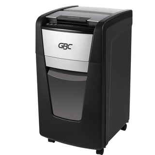GBC AutoFeed+ Small Office Shredder, 230M, Micro-Cut, 230 Sheets - Continuous Shredder - Micro Cut - 8 Per Pass - for shredding Credit Card, Paper Clip, Staples, Paper - P-5 - 30 Minute Run Time - 16 gal Wastebin Capacity - Black