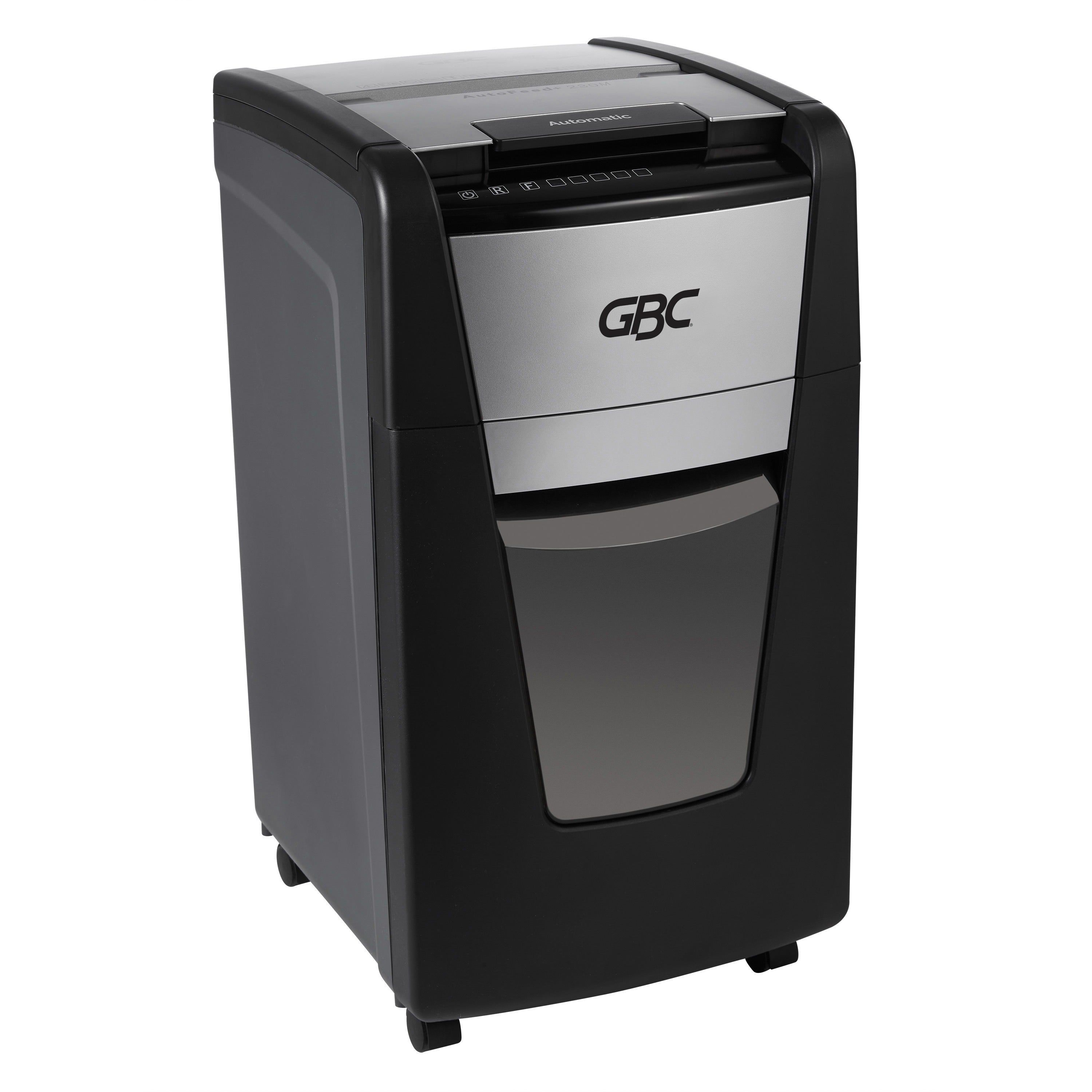 GBC AutoFeed+ Small Office Shredder, 230M, Micro-Cut, 230 Sheets - Continuous Shredder - Micro Cut - 8 Per Pass - for shredding Credit Card, Paper Clip, Staples, Paper - P-5 - 30 Minute Run Time - 16 gal Wastebin Capacity - Black