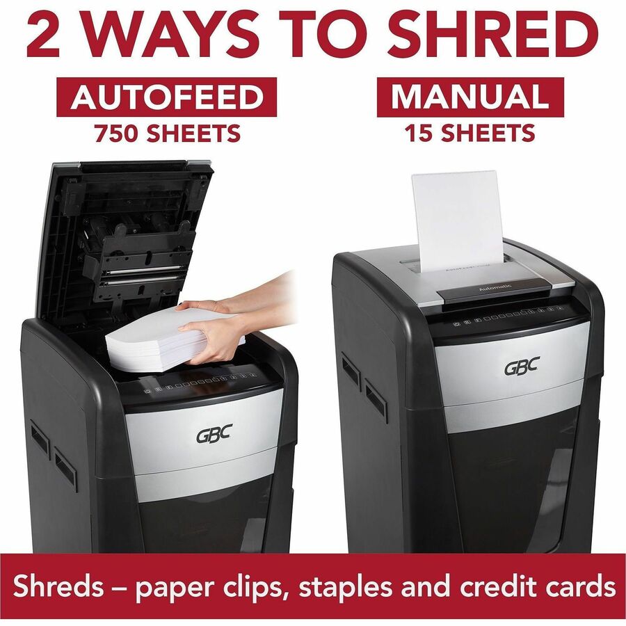 AutoFeed+ 750M Micro-Cut Large Office Shredder, 750 Auto/15 Manual Sheet Capacity