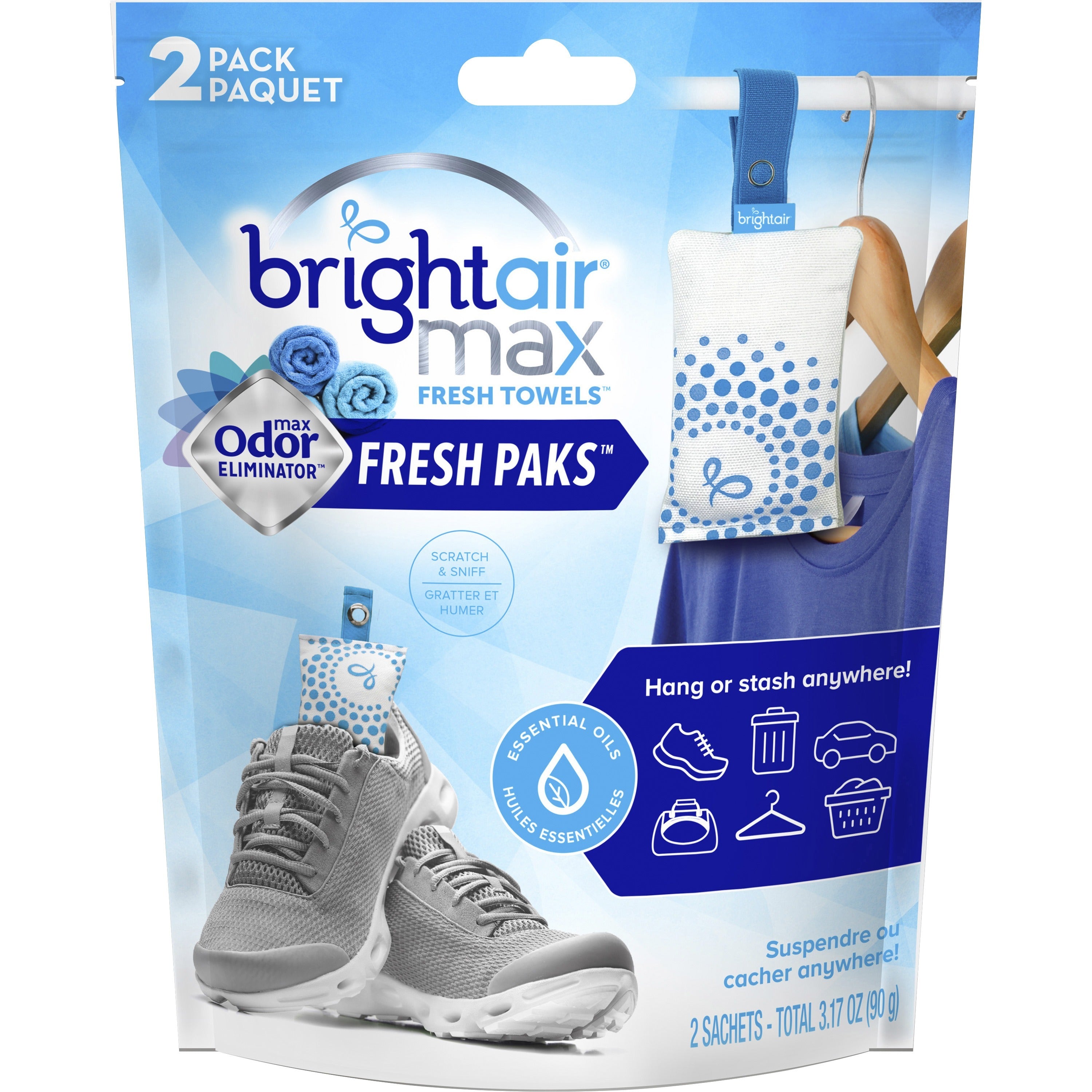 Bright Air Fresh Pak Sachets - Sachet - Fresh - 2 / Pack - Odor Neutralizer, Phthalate-free, Paraben-free, Formaldehyde-free, NPE-free, BHT Free - 1