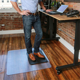 Sit or Stand Mat for Carpet or Hard Floors, 36 x 53 with Lip, Clear/Black