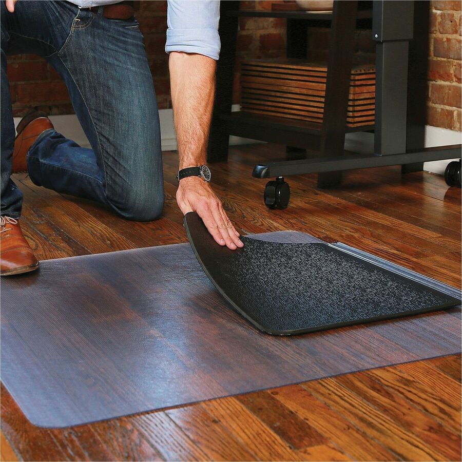 Sit or Stand Mat for Carpet or Hard Floors, 36 x 53 with Lip, Clear/Black
