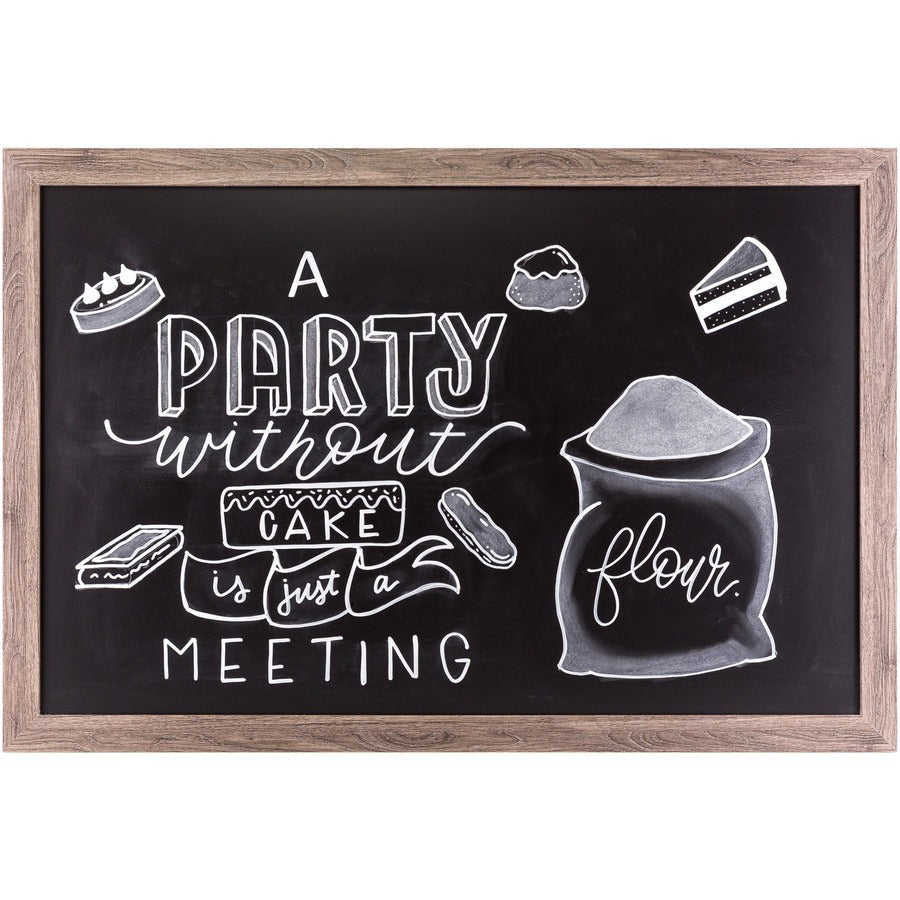 U Brands Decor Magnetic Chalkboard - 23" Width x 35" Height - Rustic Wood Frame - Horizontal/Vertical - 1 Each