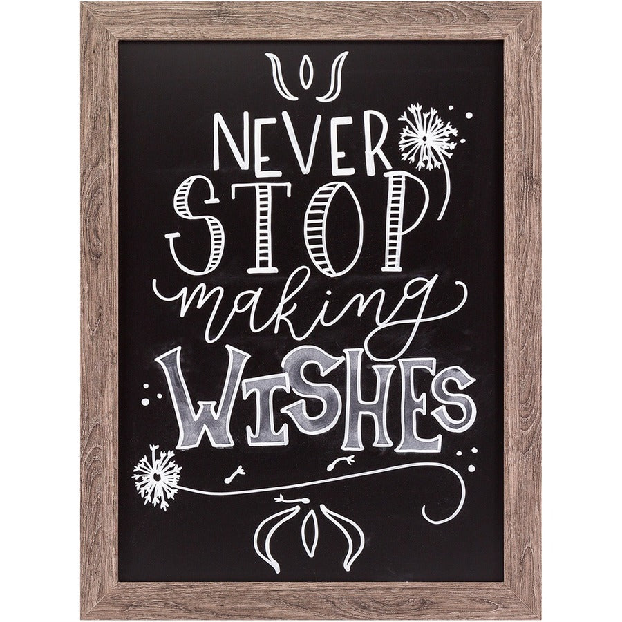 U Brands Decor Magnetic Chalkboard - 23" Width x 17" Height - Rustic Wood Frame - Horizontal/Vertical - 1 Each
