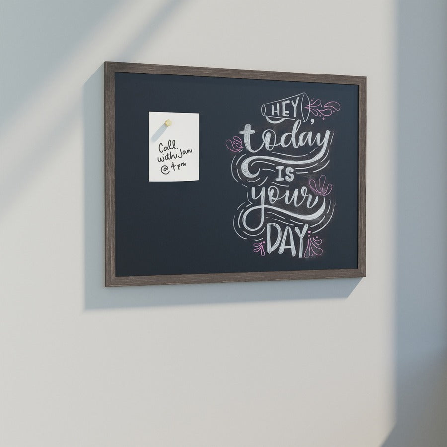 U Brands Decor Magnetic Chalkboard - 23" Width x 17" Height - Rustic Wood Frame - Horizontal/Vertical - 1 Each