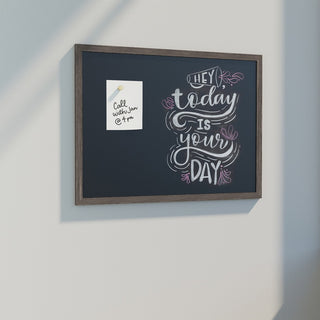 U Brands Decor Magnetic Chalkboard - 23" Width x 17" Height - Rustic Wood Frame - Horizontal/Vertical - 1 Each