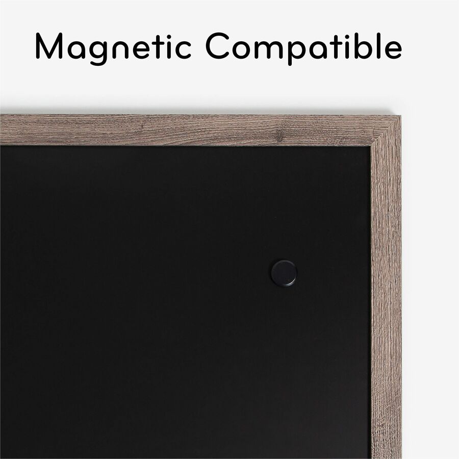U Brands Decor Magnetic Chalkboard - 47" Width x 35" Height - Rustic Wood Frame - Horizontal/Vertical - 1 Each